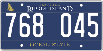 RI license plate 768045