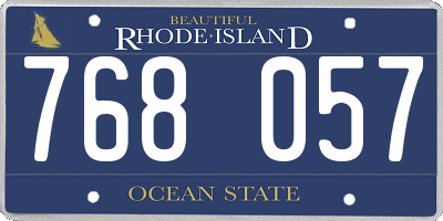RI license plate 768057