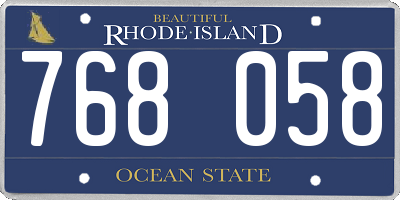RI license plate 768058