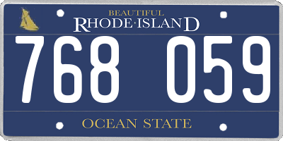 RI license plate 768059