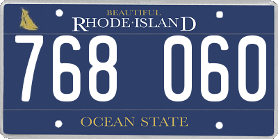 RI license plate 768060