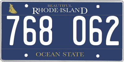 RI license plate 768062