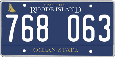 RI license plate 768063