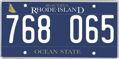 RI license plate 768065