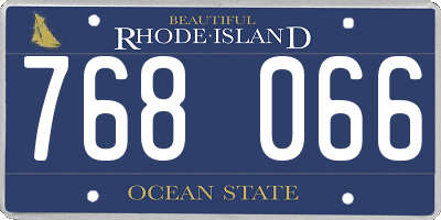RI license plate 768066