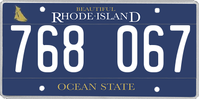 RI license plate 768067