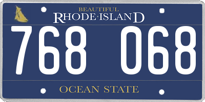 RI license plate 768068