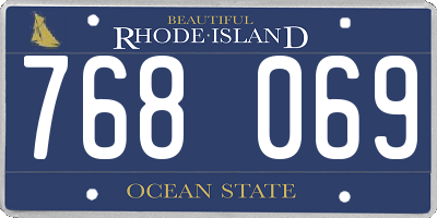 RI license plate 768069