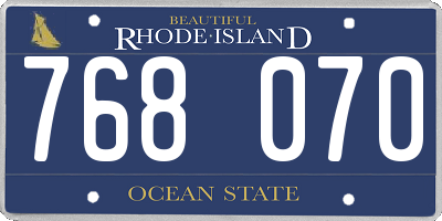 RI license plate 768070