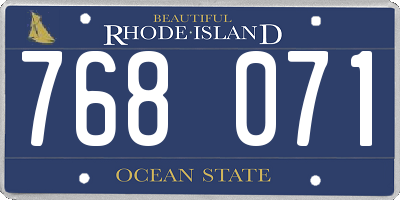 RI license plate 768071