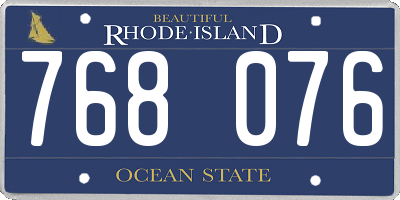 RI license plate 768076