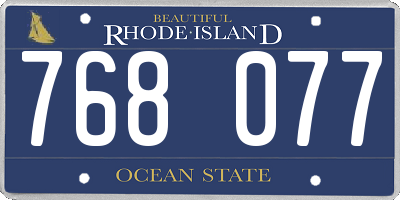 RI license plate 768077