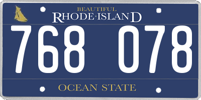 RI license plate 768078