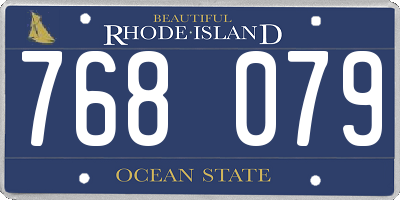RI license plate 768079