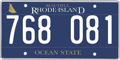 RI license plate 768081
