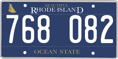 RI license plate 768082