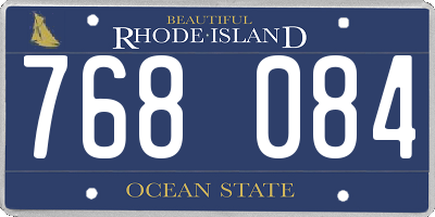 RI license plate 768084