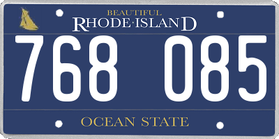 RI license plate 768085