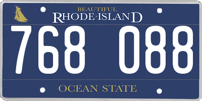 RI license plate 768088