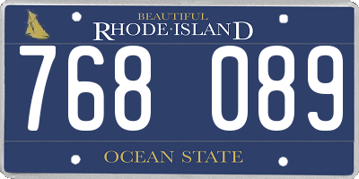 RI license plate 768089