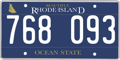RI license plate 768093