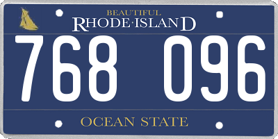 RI license plate 768096