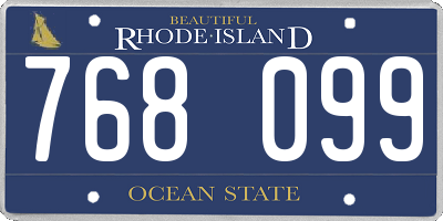 RI license plate 768099