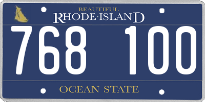 RI license plate 768100