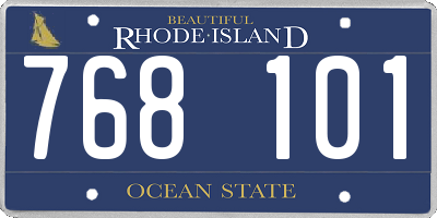 RI license plate 768101