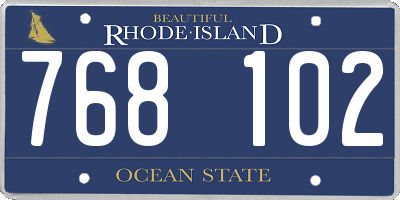 RI license plate 768102