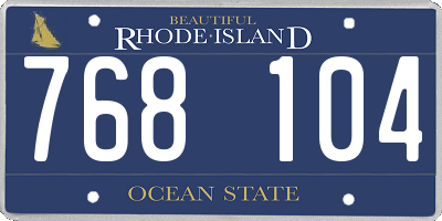 RI license plate 768104