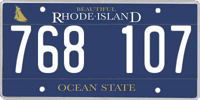 RI license plate 768107