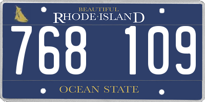 RI license plate 768109
