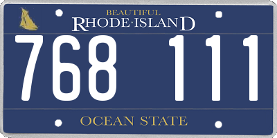 RI license plate 768111