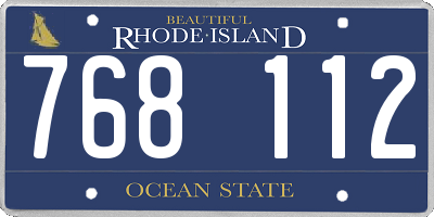 RI license plate 768112
