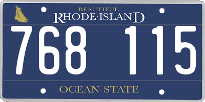 RI license plate 768115
