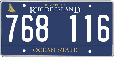 RI license plate 768116