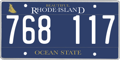 RI license plate 768117