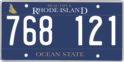 RI license plate 768121