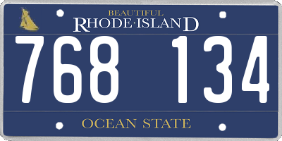 RI license plate 768134