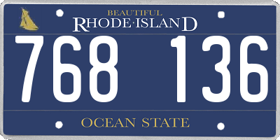 RI license plate 768136