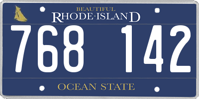 RI license plate 768142