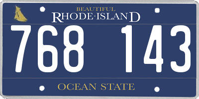 RI license plate 768143