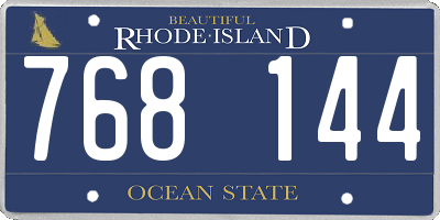 RI license plate 768144