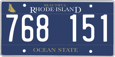 RI license plate 768151