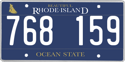 RI license plate 768159