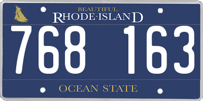 RI license plate 768163
