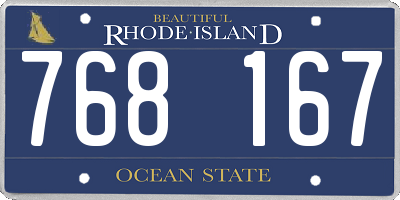 RI license plate 768167