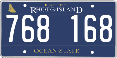 RI license plate 768168