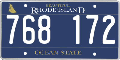 RI license plate 768172